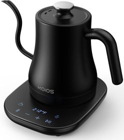 KOIOS Gooseneck Electric Pour Over Coffee/Tea Kettle with Temperature Control, Auto Shut Off & Boil-Dry Protection, Matte Black