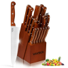 VAVSEA 16-Piece Knife Set with Block, Stainless Steel Kitchen Cutlery