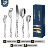 Elegance Bloom 20-Piece Stainless Steel Tableware Set – Floral Design