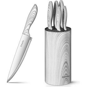 D.Perlla Elite Steel Cutlery Set – 6 Knives & Modern Knife Block