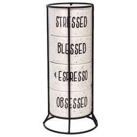 Words to Sip By – Sentiment Espresso Mug Set with Rack