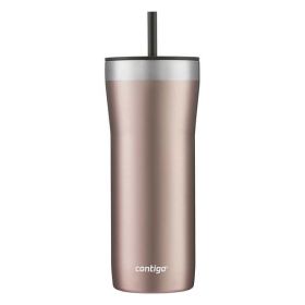 Contigo Streeterville Pink 32 oz Stainless Steel Tumbler with Splash-Proof Lid & Straw