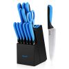 Hecef 13-Piece High Carbon Steel Knife Set, Sharp Chef Knives with Block and Built-in Sharpener