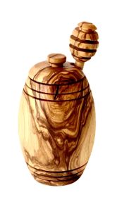 Sweet Grove Olive Wood Honey Pot with Dipper