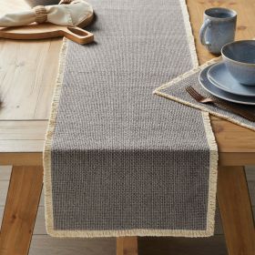 Better Homes & Gardens Rustic Charm Grey Table Runner – Fringe Cotton-Rich Design