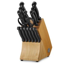 Chicago Cutlery Essentials 15-Piece Knife Set – Professional Knives with Wooden Block & Shears