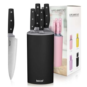 6-Piece Hecef Knife Set with Block – High Carbon Stainless Steel Chef Knives