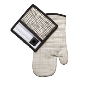 Thyme & Table Kitchen Set – Crosshatch Oven Mitt & Pot Holder Combo