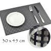 4 Pcs Non-Slip Dining Placemats – Black and White Woven Table Mats