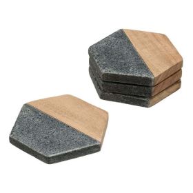 4-Piece Drink Coaster Set by Better Homes & Gardens, Wood & Stone Design