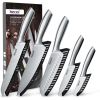 Hecef Stainless Steel 5-Piece Knife Set – High Carbon Blades, Ergonomic Comfort Handles