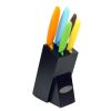 Oceanstar 6-Piece Non-Stick Coating knife set with Block, Elegant Black