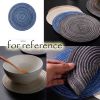 4 Pcs Round Ramie Placemats – Stylish 7-Inch Blue Table Mats