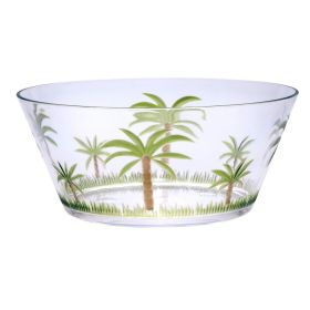 Palm Tree Acrylic Serving Bowls, Unbreakable Large Plastic Bowls, BPA Free