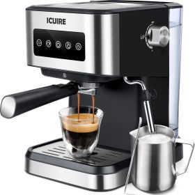 ICUIRE 20-Bar Espresso Machine with Milk Frother and 1.5L Water Tank