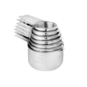 Professional 7-Piece Stainless Steel Measuring Cups – Bake & Cook with Confidence