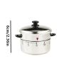 Silvery 60-Minute Mechanical Timer in Pot Shape for Accurate Kitchen Timing and Fun Cooking Sessions