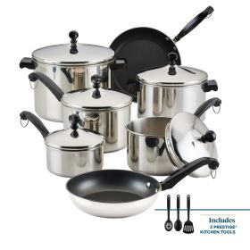 Classic 15-Piece Stainless Steel Cookware Set by Farberware - Timeless Cooking Solutions