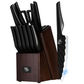 Dimoedge 13-Piece Knife Block Set with Ultra Sharp Chef Knives & Built-in Sharpener