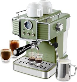 BrewFusion 15 Bar Espresso Coffee Maker with Milk Frothing Wand