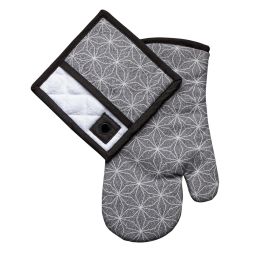 Gray Star 2-Pack Oven Mitt & Pot Holder Set by Thyme & Table