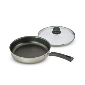 Tramontina 10-Inch Champagne Nonstick Deep Sauté Skillet with Lid