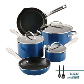 Vibrant Blue 10-Piece Nonstick Cookware Set - Farberware Style Collection