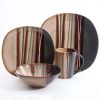 Better Homes & Gardens Bazaar Dinnerware, Brown, Set of 16