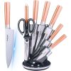 CookStyle 8-Piece Stainless Steel Knife Set – Sleek Rose Gold Kitchen Collection