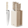 CAROTE KnifeMaster 11-Piece Kitchen Set – Stainless Steel, Beige Ergonomic Handles