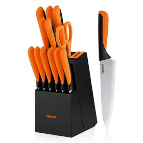 13-Piece Hecef Knife Set with Ergonomic Block – High Carbon Stainless Steel for Precision Cutting