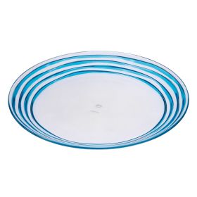 Designer Swirl Acrylic Blue Dinner Plates – 12" Unbreakable Set of 4