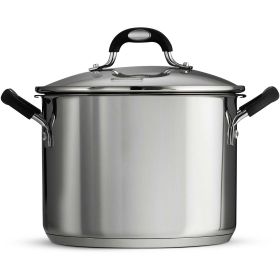 Tramontina 3-Piece Stainless Steel Stock Pot with 6 Quart Capacity and Lock-N-Drain Covered Lid