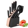 Rose Gold Chef’s Essential 9-Piece Knife & Utensil Block Set