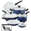 Farberware PURECOOK 12-Piece Blue Ceramic Nonstick Cookware Set