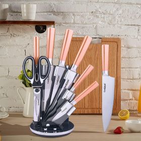 CookStyle 8-Piece Stainless Steel Knife Set – Sleek Rose Gold Kitchen Collection