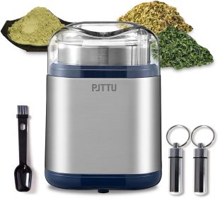 PJTTU Compact Silver Electric Grinder: Speedy Grinding for Herbs, Spices, Pollen, and Coffee