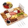 Hecef 13-Piece Charcuterie Board & Knife Set–Bamboo Serving Tray