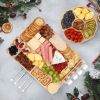 Hecef 13-Piece Charcuterie Board & Knife Set–Bamboo Serving Tray