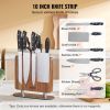 VEVOR Acacia Wood Knife Block – 10-Inch Double-Sided Magnetic Stand for Kitchen Knives