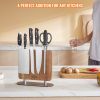 VEVOR Acacia Wood Knife Block – 10-Inch Double-Sided Magnetic Stand for Kitchen Knives