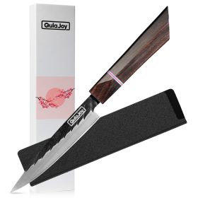 Qulajoy 8" Japanese Professional Hand Forged High Carbon Steel Chef Knife with Ebony Handle. (Option: Utility)