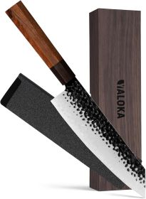 8" 3 Layers 9CR18MOV High Carbon Steel Professional Japanese Gyuto Chef Knife- Hand Hammered Blade Kitchen Knife. (Option: Kiritsuke Knife)