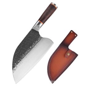 Forged Hammer Pattern Stainless Steel Cutting Knives (Option: Slicing Knife Blade Sheath)