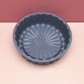 Flexible Silicone Round Pan – Ideal for Flan and Charlotte Cakes (Color: Gray)