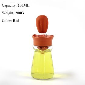 Multi-Functional Oil Spray Bottle with Silicone Brush for Grilling & Cooking (Color: style b red)