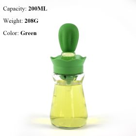 Multi-Functional Oil Spray Bottle with Silicone Brush for Grilling & Cooking (Color: style b green)