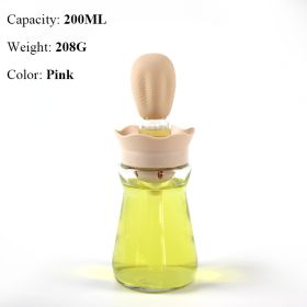 Multi-Functional Oil Spray Bottle with Silicone Brush for Grilling & Cooking (Color: style b pink)