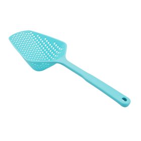 Non-Stick Plastic Colander – Long Handle for Effortless Draining (Color: Blue)