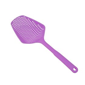 Non-Stick Plastic Colander – Long Handle for Effortless Draining (Color: Purple)